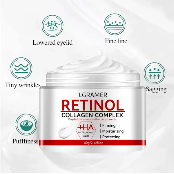 Retinol Lyftande Fastgörande Kräm 30ml Kollagen Ansikte Fuktkräm