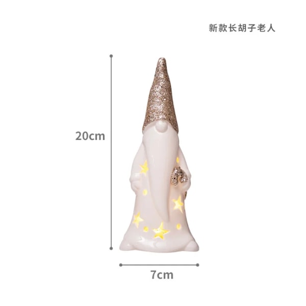 Jul nissen Dekorativ Husholdning Bordplate Mini Keramikk Jule Snømann Lysende Dekorasjoner