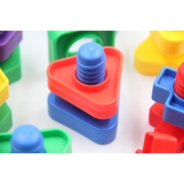 5 sett skrue byggeblokker plast innsats klosser mutter form leker for barn pedagogiske leker