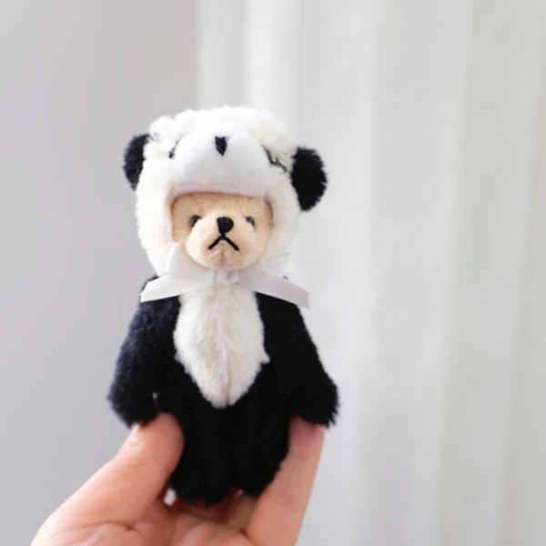 Mini bamse bjørn blød plys legetøj taske vedhæng udstoppet tegneserie dyr nøgle tilbehør