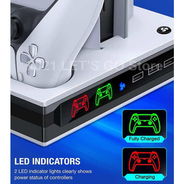 Uusin PS5 Pysty jalusta 2 ohjain lataus telakka 2 jäähdytys tuuletin Sony Playstationille