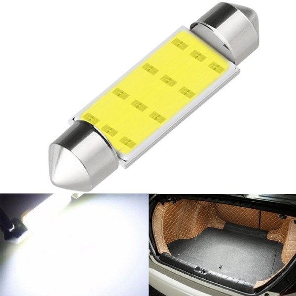 1 ST C5W  Festoon  LED Glödlampor COB 12SMD 12V 7000K Vit Bil Interiör Kupol Läs Licens Plåt Ljus