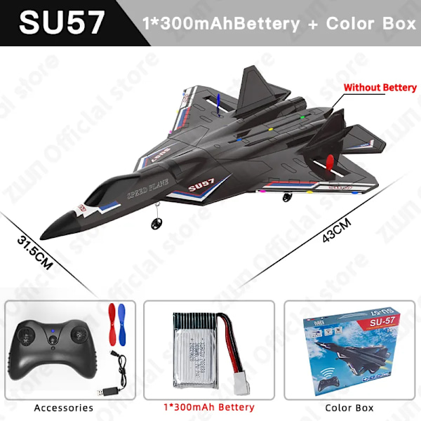 RC Plane 2.4G Med LED Lys Fly Fjernkontroll Kontroll Flying Modell Glider EPP Skum Leker