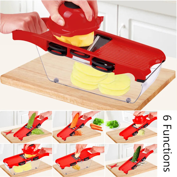 Matlagning Verktyg Set Kök Pryl Grönsak Mandoline Skärare Multifunktions Rivjärn Frukt Skär 6 Klad Skärare