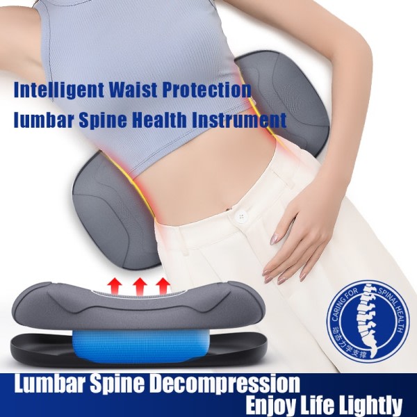 Lumbar Massager Til Smertelindring  Justerbar Intensitet EMS Vibration Intelligent Elektrisk Uppustelig Ryg Posture Corrector