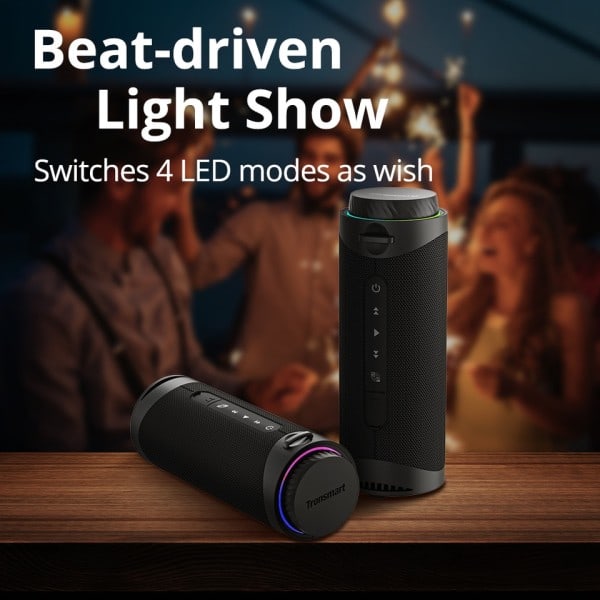 T7 Højttaler Bluetooth Højttaler med 360 grader Surround Sound, Bluetooth 5,3, LED Modes, True Trådløs højttaler