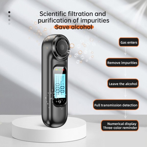 Digital Breath Tester USB Uppladdningsbar Beröringsfri Hög Precision Breathalyzer