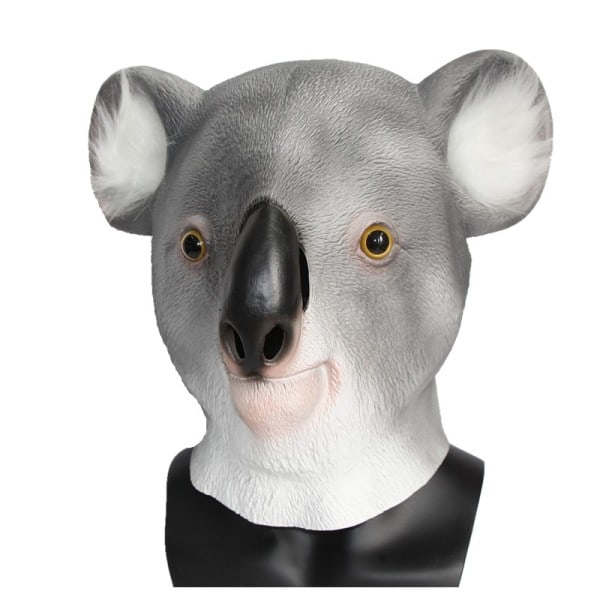 Naturtro Novelty Koala Maske Halloween Cosplay Fest Kostume Rekvisitter Dyr Latex Hoved Set