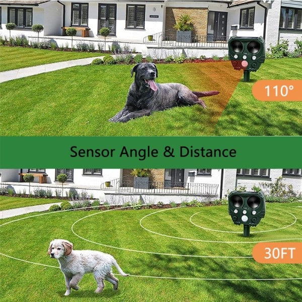 Sol Fågel Repeller Ultraljud Djur Repeller Ute Katt Repellent Hund Avskräckande med LED Blinkande Ljus Repeller
