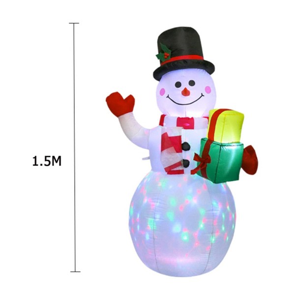 1,5m Kæmpe oppustelig Snemand LED Glødende 1,8m Navidad oppustelig Julemand Jule Fest pynt
