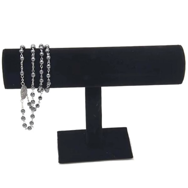 Enkel våning sammet armband kedja klocka t-bar ställ smycken hård display ställ hållare smycken arrangör