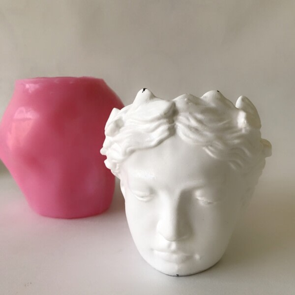 Sement menneske jente ansikt 3D blomst potte