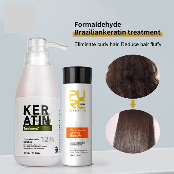 300ml Keratin Hår Behandling Rensende Shampo Glatter Reparasjon Frizz Tørr  Hår pleie produkter
