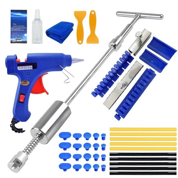 Bil lackfri buckla Reparation Verktyg Set Auto plåt Metall Demonteringssats Slide Hammare Reverse Hammare Bil Underhåll Renovera Kit