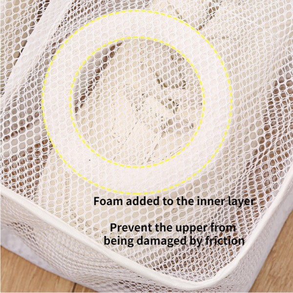 Mesh vask maskine sko taske anti-deformation lynlås vasketøj taske rejse  sko tøj opbevaring tasker 0d9a | Fyndiq