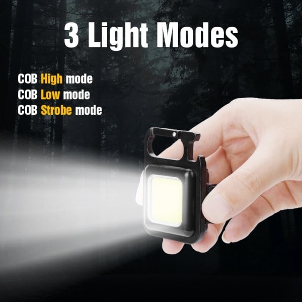 Mini avaimenperä taskulamput ladattava korkea luumen COB LED valo magneettinen työ lamppu pullo avaaja