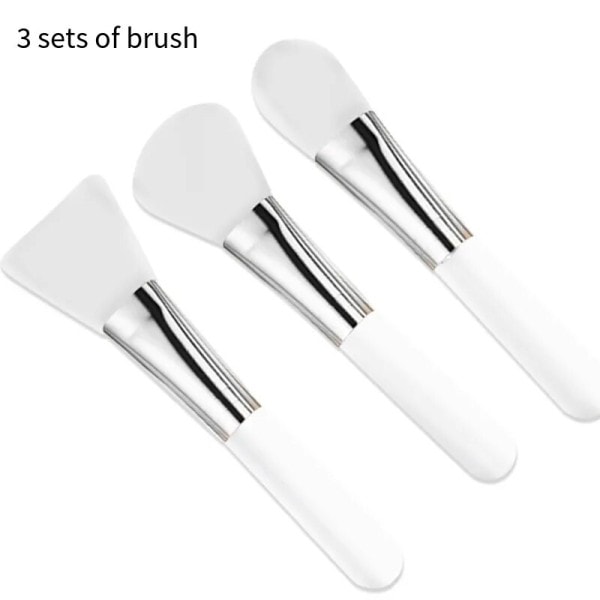 3 stykker Silicone Børste Gel Fleksibel Ansigtsbehandling Mudder Blød Tip Applikator Fremstilling Værktøjer