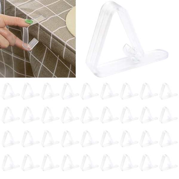 36 bitar bord tyg klämmor klar plast duk klämmor transparent bord klämma klämmor