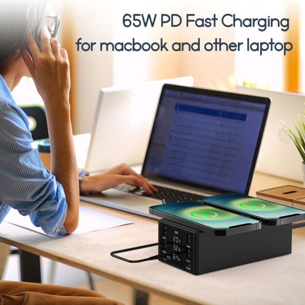 150W USB Type C PD Hurtig Oplader Station Qi Trådløs Oplader Hurtig Opladning 4.0 3.0 USB Telefon Oplader