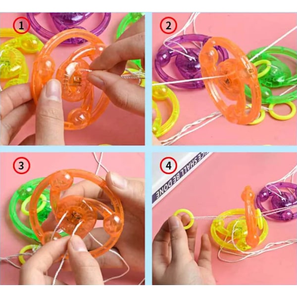 Luminous Hand Pull Lysande Blinkande Rep Svänghjul Toy Led Light Toy
