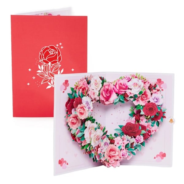Kolibri ros hälsning kort pop-up blommor handgjorda vykort bröllop dekor kort