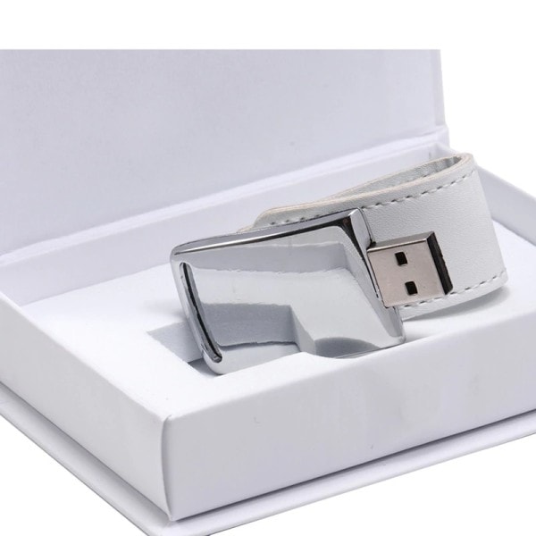 Flash Pen Drives 128GB Pendrive Leather Usb + White Box