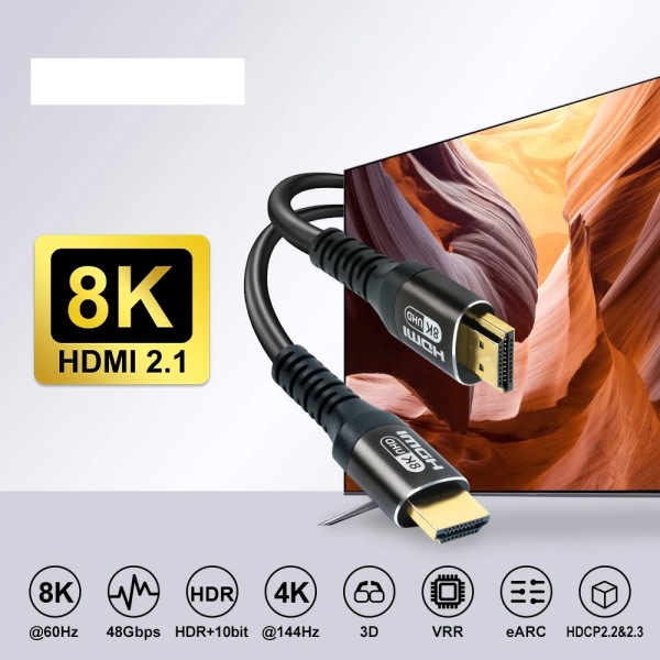 8K HDMI 2.1 Kabel 48Gpbs HDMI Splitter 8K/60HZ 4K/120HZ til Xiaomi Laptop TV boks