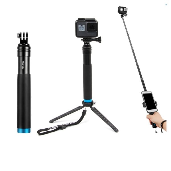 Aluminium legering Selfie Stick Udvidelig Håndholdt Teleskop Stang Monopod Stativ Mount