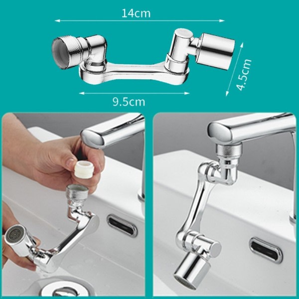 Universal Rotation Vandhane Sprayer Hoved Dobbelt Afløbsvand Vaske Køkken  Robot Arm Forlænger Armaturer 891b | Fyndiq