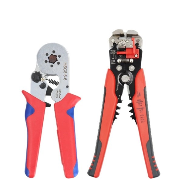 Crimping Verktyg HSC8 Självjusterbar Ratchet, Stripning Cuting Tång YE-1R, Crimping Connectors kit