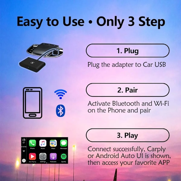 Trådlös Mini Box 2in1 CarPlay Android Auto Trådlös Adapter