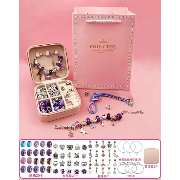 Gör det själv pärlor armband set med förvaring box smycken tillverkning kit