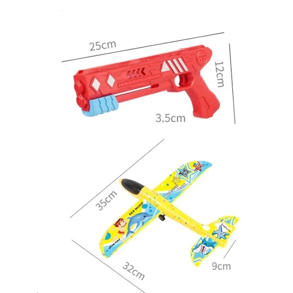 One-Click Ejection Foam Flygplan Leksak Stor Kasta Plan Flygande Leksaksmodell för barn