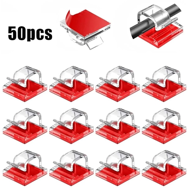 50 bitar kabel organisator klämmor kabel ledning ledning hanterare sladd hållare usb laddning data linje spole vindare väggmonterad krok