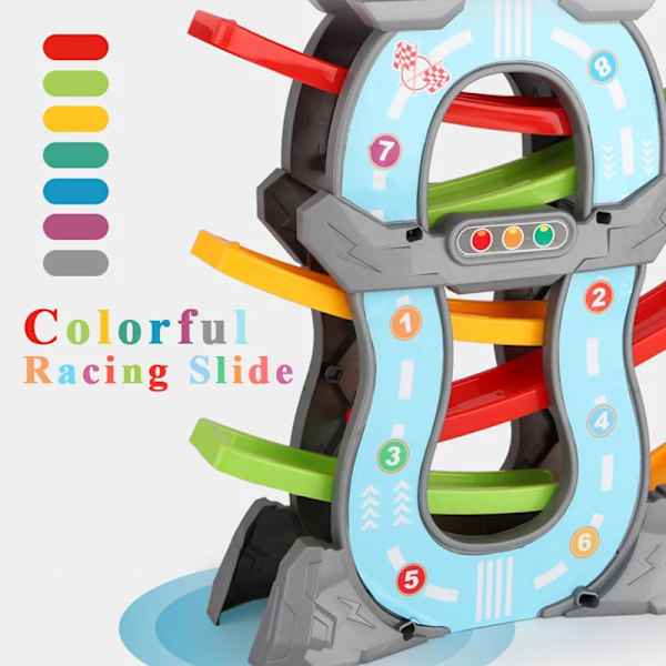 Baby Montessori Motor Skills Slide Racing Rail Køretøj Legesæt Pædagogisk legetøj