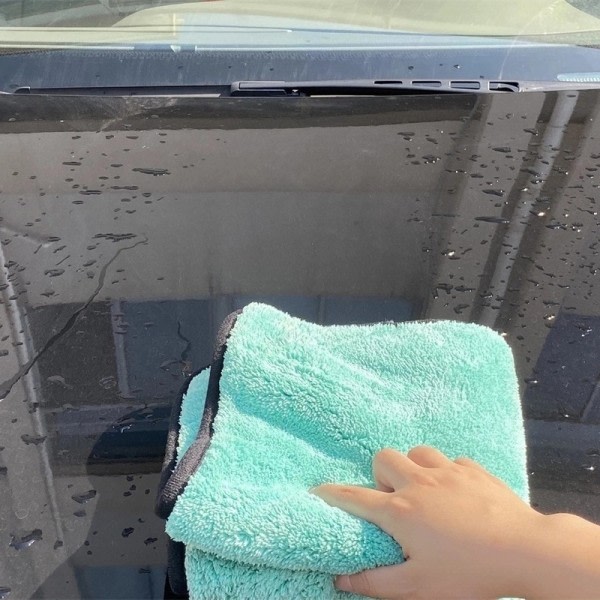 1200GSM Fortykker Vaske Håndklæde Microfiber Dobbeltsidet Coral Fleece Bil Rengøring Håndklæder