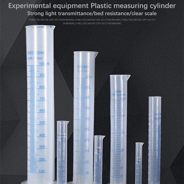 4 stycken Mätningskoppar Tillräckligt Laboratoriemätare Professionella Verktyg Trial Tub Transparent Stabil Cylinder för Mätning Användning