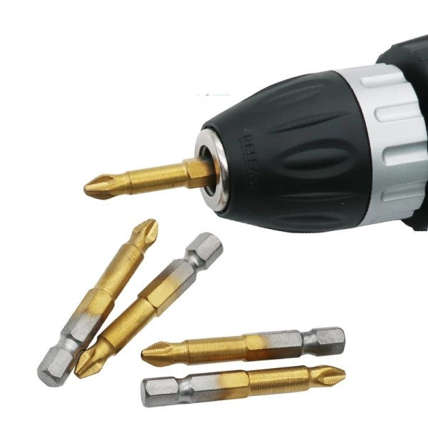 Titan belagd Anti Slip Phillips 1/4" Sexkant Skaft Skruvmejsel Bits L 49mm PH2 Elektrisk S2 Skruvmejsel Bit Handverktyg