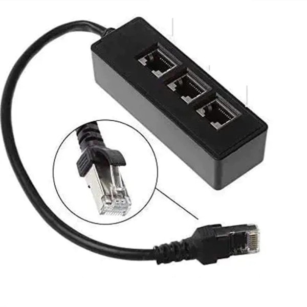 RJ45 Ethernet Splitter kabel 1 Han til 3 hun LAN Ethernet Splitter til Cat5 Cat6 LAN Ethernet Socket Connector