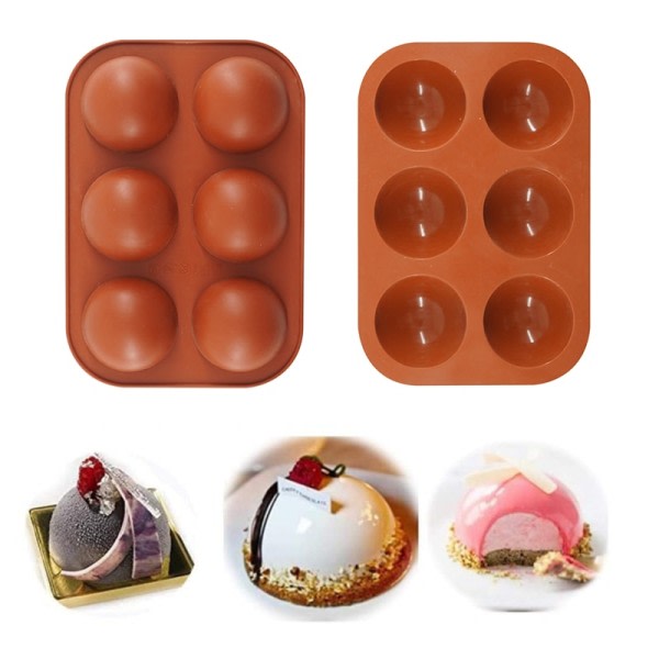 3D Rund Halvsfär Silikon Form för kaka Gör-det-själv Bakning choklad Miljövänlig Tårta form