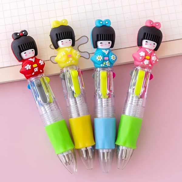 Sarjakuva kuulakärki kynä värilliset kynät kirjoitukseen Kawaii Kawai paperi söpöt kynät
