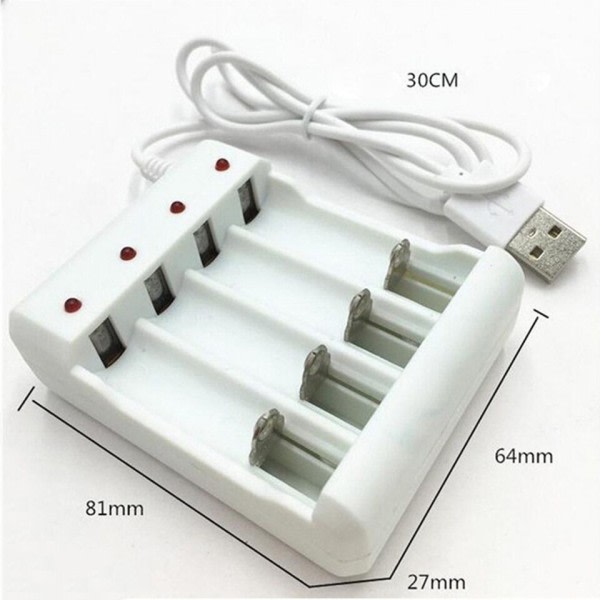 4 Slots USB Rask Lading AAA og AA Batteri lader Kort krets Beskyttelse Oppladbart Batteri Stasjon Høy Kvalitet