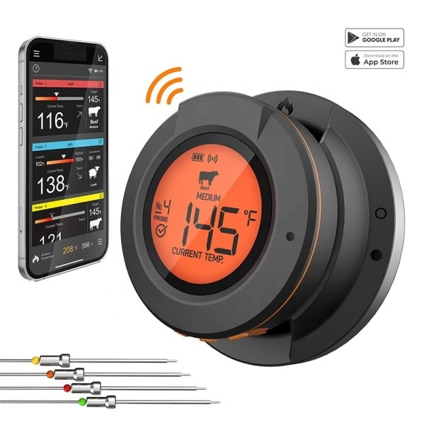 Mat Matlagning Bluetooth Trådlös BBQ Fjärrkontroll Termometer Sonder Smart Digital Bluetooth Grill Termometer