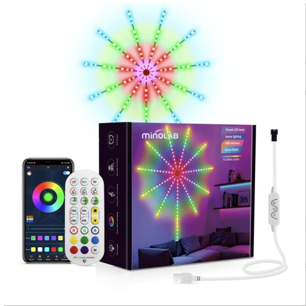 Smart Fyrværkeri LED Lys RGB Drømme Farve til soveværelse App Kontrol Jule gave