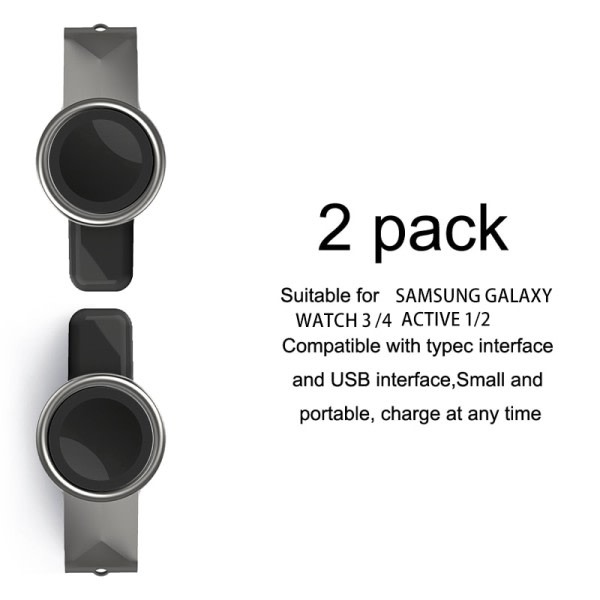 Rask magnetisk lader for Samsung Galaxy klokke 5Pro/5/4/3 Aktiv 1 2  Lader 40/42/44/46mm Samsung klokke strømforsyning tilpasning