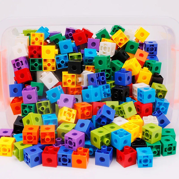 Länka kuber matematikblock leksak med aktivitet kort 100 bitar siffror Räkna uppsättning