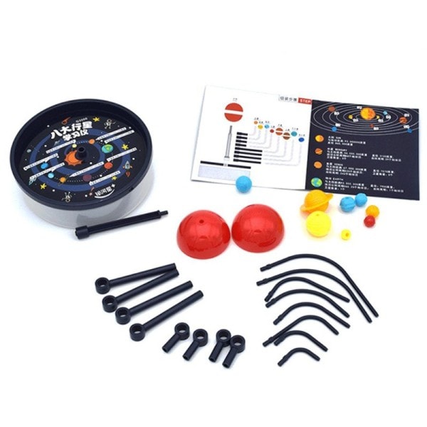 1Sett Solar System Nine Planets Model Science Kit DIY Assembly Foreldre-barn Interaksjon Planetarium Leketøy