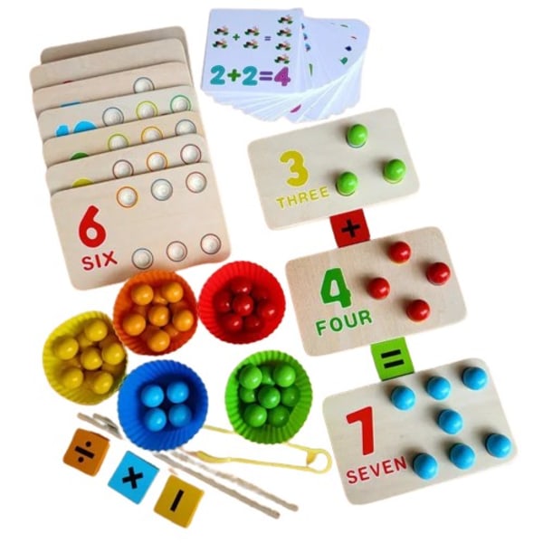Børn montessori træ legetøj hænder hjerne træning clips perler spisepinde perler legetøj