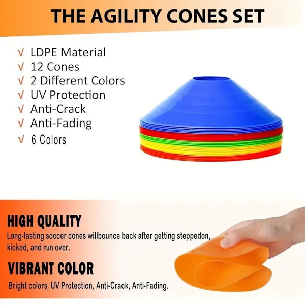 1 Setti Urheilu Jalkapallo Bounce Kits Säädettävä Jalkapallo Treeni Vyö 10-Pack Agility Jalkapallo DiSC Cone