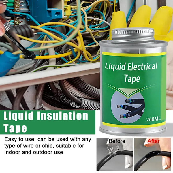 Vanntett Væske Elektrisk Tape Isolerende Tape Reparasjon Gummi Elektrisk Wire Kabel Væske Isolasjon Paste Belegg Fix Line Lim